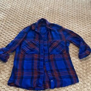 Express women’s s Blue and Pink plaid Shirt